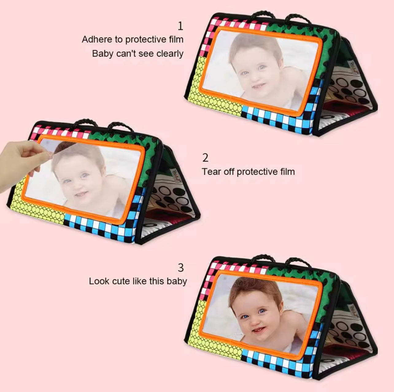 مرآة التباين البصرية القابلة للطي للرضع (Baby Contrast Mirror Toy)