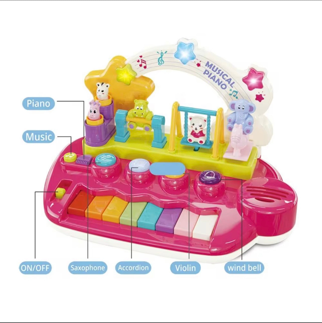 بيانو تعليمي تفاعلي للأطفال (Musical Animal Piano)