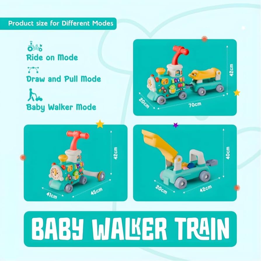 قطار المشاية التعليمي 3 في 1 (Baby Walker Train)