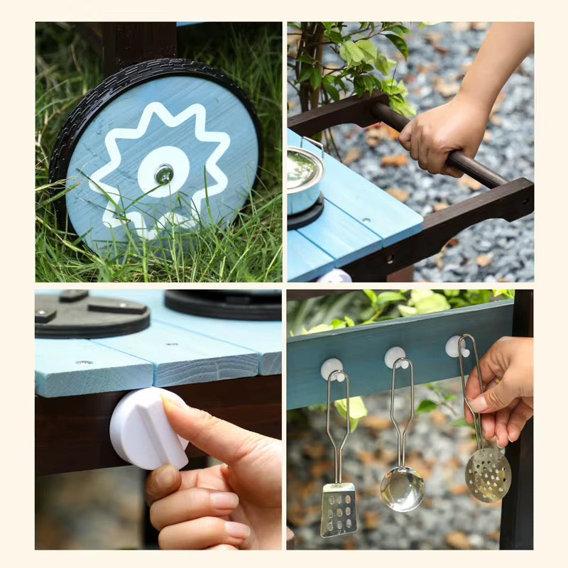 🌿👩‍🍳 مطبخ الحديقة الخشبي للأطفال – Outdoor Mud Kitchen